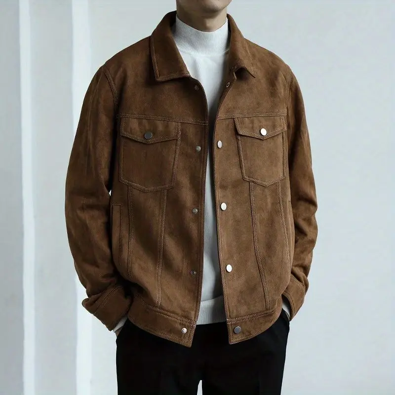 High-End 2025 Cotton Deerskin Single Breasted Jacket Men Casual Autumn Spring Coat New Fashion Chic Handsome High-Grade Jacket
High-End 2025 Cotton Deerskin Single Breasted Jacket Men Casual Autumn Spring Coat New Fashion Chic Handsome High-Grade Jacket