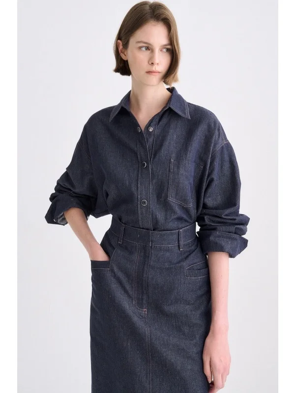 Ele Loose Long Sve Collared Denim Jaet with f Skirt Two Piece Set for Women Autumn Faion Outfit Work Commute
Ele Loose Long Sve Collared Denim Jaet with f Skirt Two Piece Set for Women Autumn Faion Outfit Work Commute