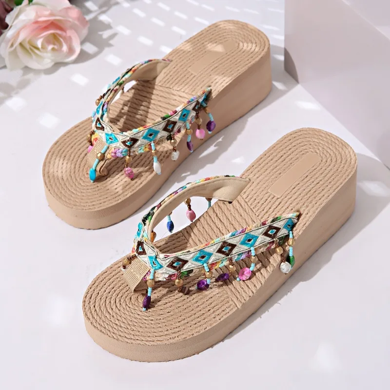 Med Heel Comfortable Flip Flops for Women Summer 2025 Ladies Wedge Heel Slippers Thick Bottom Non Slip Beach Sandals Woman
Med Heel Comfortable Flip Flops for Women Summer 2025 Ladies Wedge Heel Slippers Thick Bottom Non Slip Beach Sandals Woman