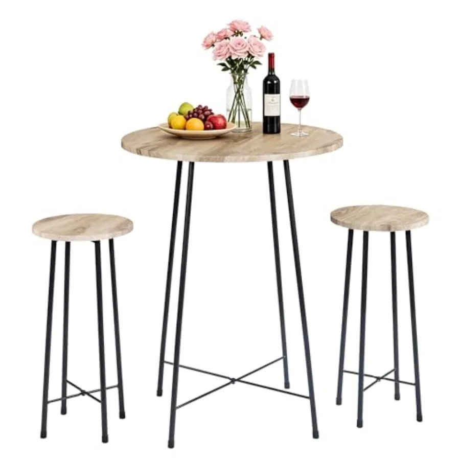 3 Pcs Pub Table and Chairs Sets Counter Height Bistro Bar Sets with 2 Barstools for Kitchen Breakfast Nook, Small Space, Apartm
3 Pcs Pub Table and Chairs Sets Counter Height Bistro Bar Sets with 2 Barstools for Kitchen Breakfast Nook, Small Space, Apartm