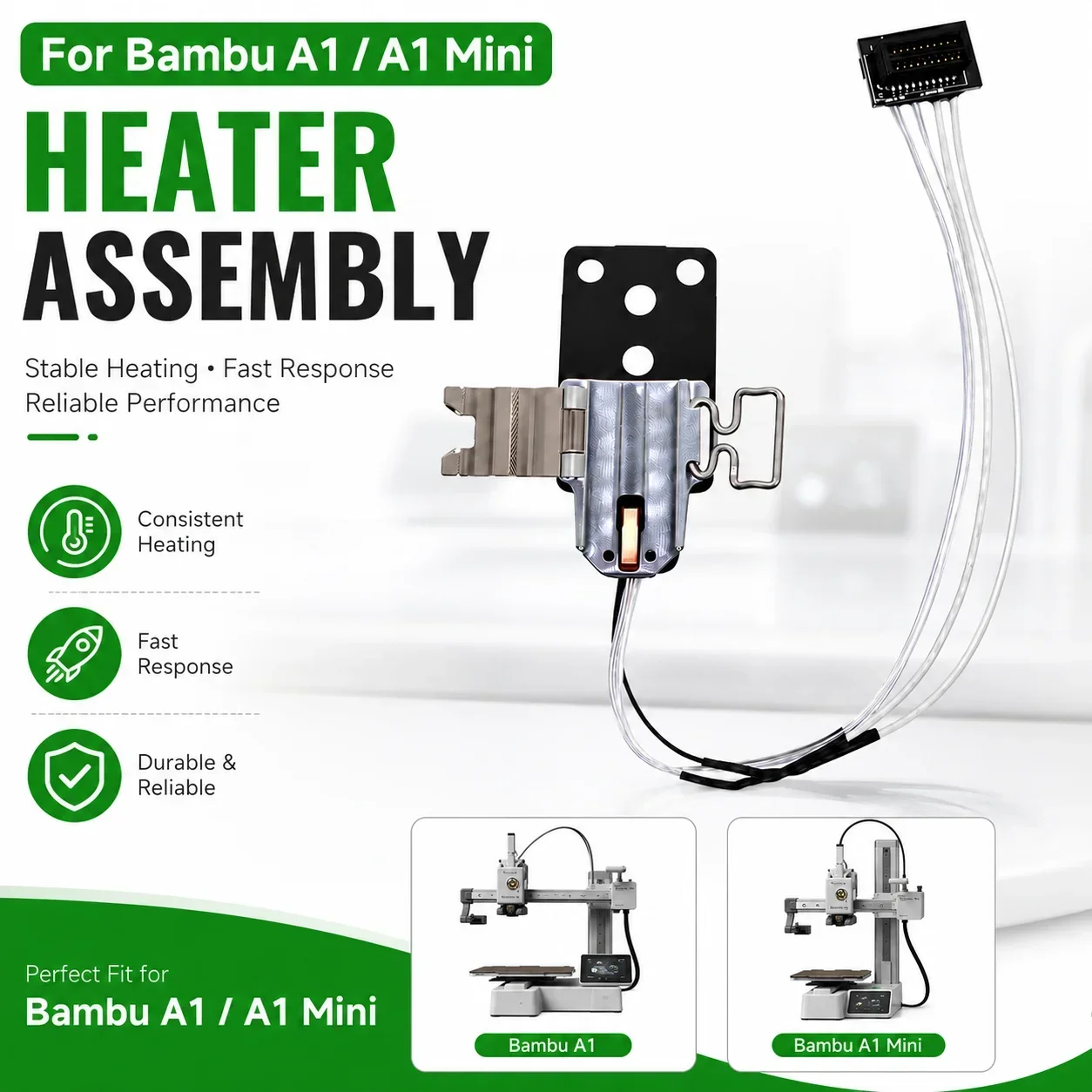 Bambu A1 / A1 Mini Heater Assembly Replacement Part Hotend Heating Component for 3D Printer Accessories
Bambu A1 / A1 Mini Heater Assembly Replacement Part Hotend Heating Component for 3D Printer Accessories