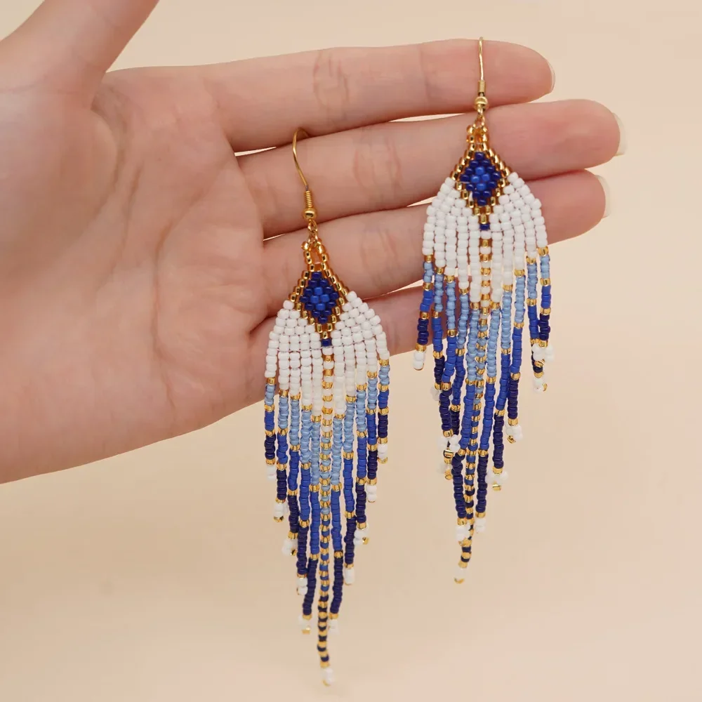 2025 Handmade Bead Earrings Geometry Design Tassel Originality Hand Knitting Bohemia Beaded Earrings For Women
2025 Handmade Bead Earrings Geometry Design Tassel Originality Hand Knitting Bohemia Beaded Earrings For Women