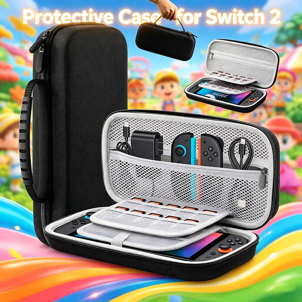 For Nintendo Switch 2 Hard Shell Case, Protective Carrying Bag with 20 Game Card Slot Large Capacity Travel Storage for Switch 2
For Nintendo Switch 2 Hard Shell Case, Protective Carrying Bag with 20 Game Card Slot Large Capacity Travel Storage for Switch 2