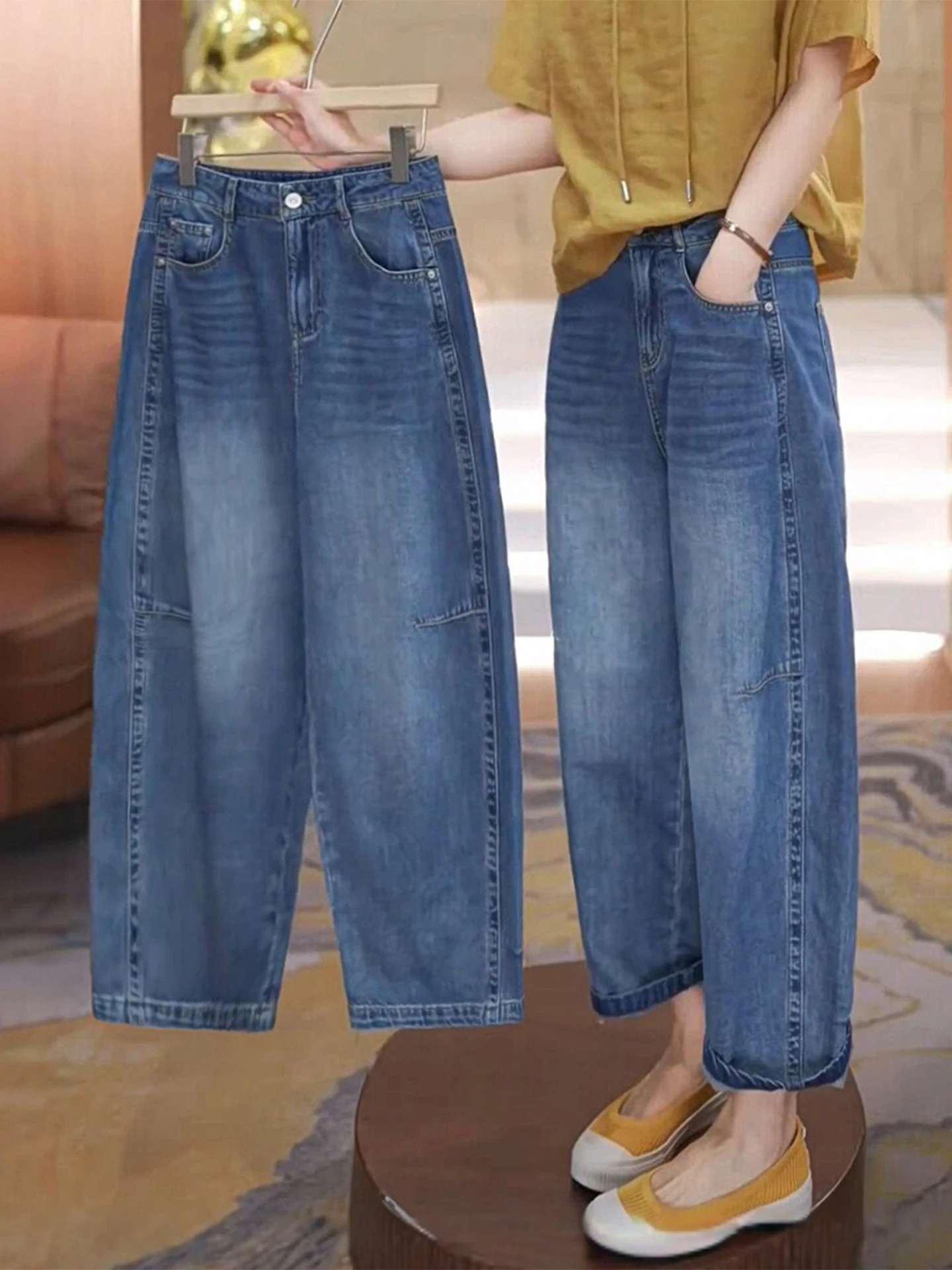 High Waist Wide Leg Jeans Women's Summer Thin Blade Nine Point Eighteen Straight Tube Pants Loose Fit Casual Cotton Denim
High Waist Wide Leg Jeans Women's Summer Thin Blade Nine Point Eighteen Straight Tube Pants Loose Fit Casual Cotton Denim