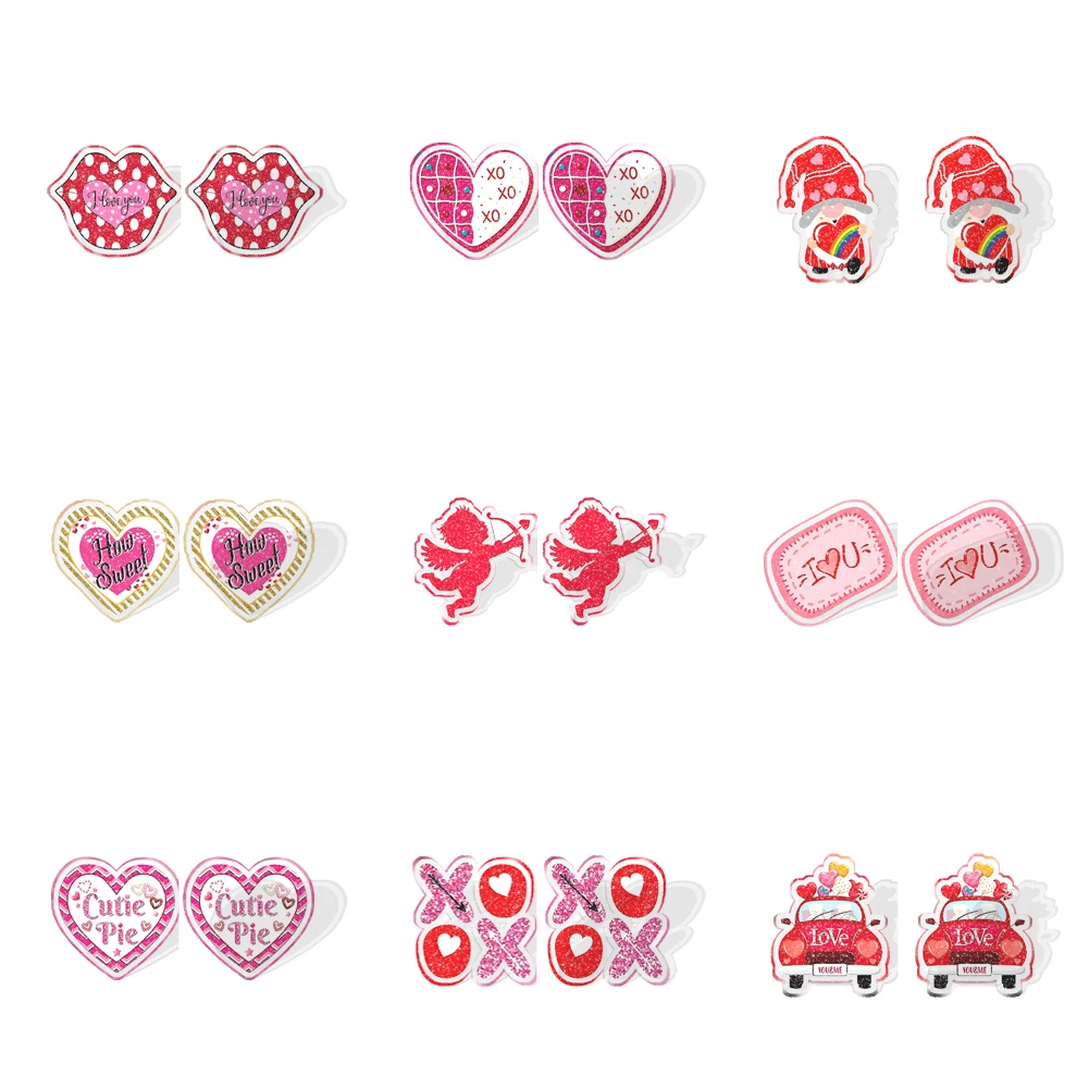 Valentine's Day Theme Transparent Glitter Acrylic Stud Earrings Heart Love Beautiful Designs for Girls Women Earrings Gifts
Valentine's Day Theme Transparent Glitter Acrylic Stud Earrings Heart Love Beautiful Designs for Girls Women Earrings Gifts