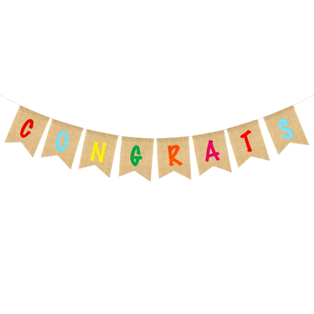 Linen Congrats Flags Graduation Banner Colorful Decor Party Supplies Bunting Durability Photo Graduation Banner Props
Linen Congrats Flags Graduation Banner Colorful Decor Party Supplies Bunting Durability Photo Graduation Banner Props