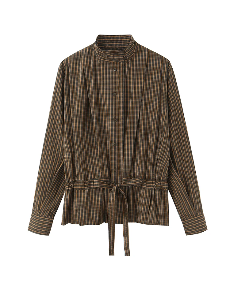 Women Plaid Long Sleeve Turtleneck Shirts Single Breasted Bow Drawstring Tops Blouses
Women Plaid Long Sleeve Turtleneck Shirts Single Breasted Bow Drawstring Tops Blouses