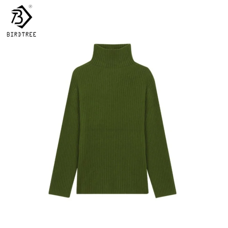 Birdtree,100% Sheep Wool Knitted Sweater,Woman Turtleneck Soft Basics Tops,2025 Fall/Winter Solid Casual Pullover T5O028JF
Birdtree,100% Sheep Wool Knitted Sweater,Woman Turtleneck Soft Basics Tops,2025 Fall/Winter Solid Casual Pullover T5O028JF