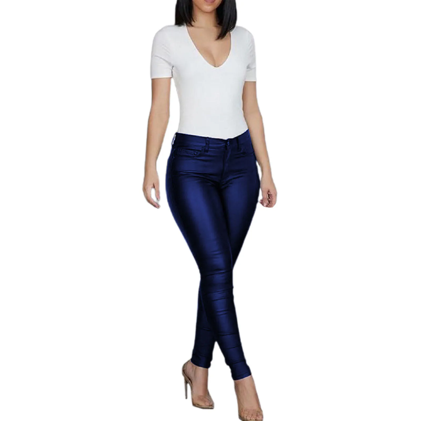 Women's Sexy Slim Skinny PU Leather Leggings Autumn And Winter Fashion Solid Color High Waisted Versatile Trousers With Pockets
Women's Sexy Slim Skinny PU Leather Leggings Autumn And Winter Fashion Solid Color High Waisted Versatile Trousers With Pockets