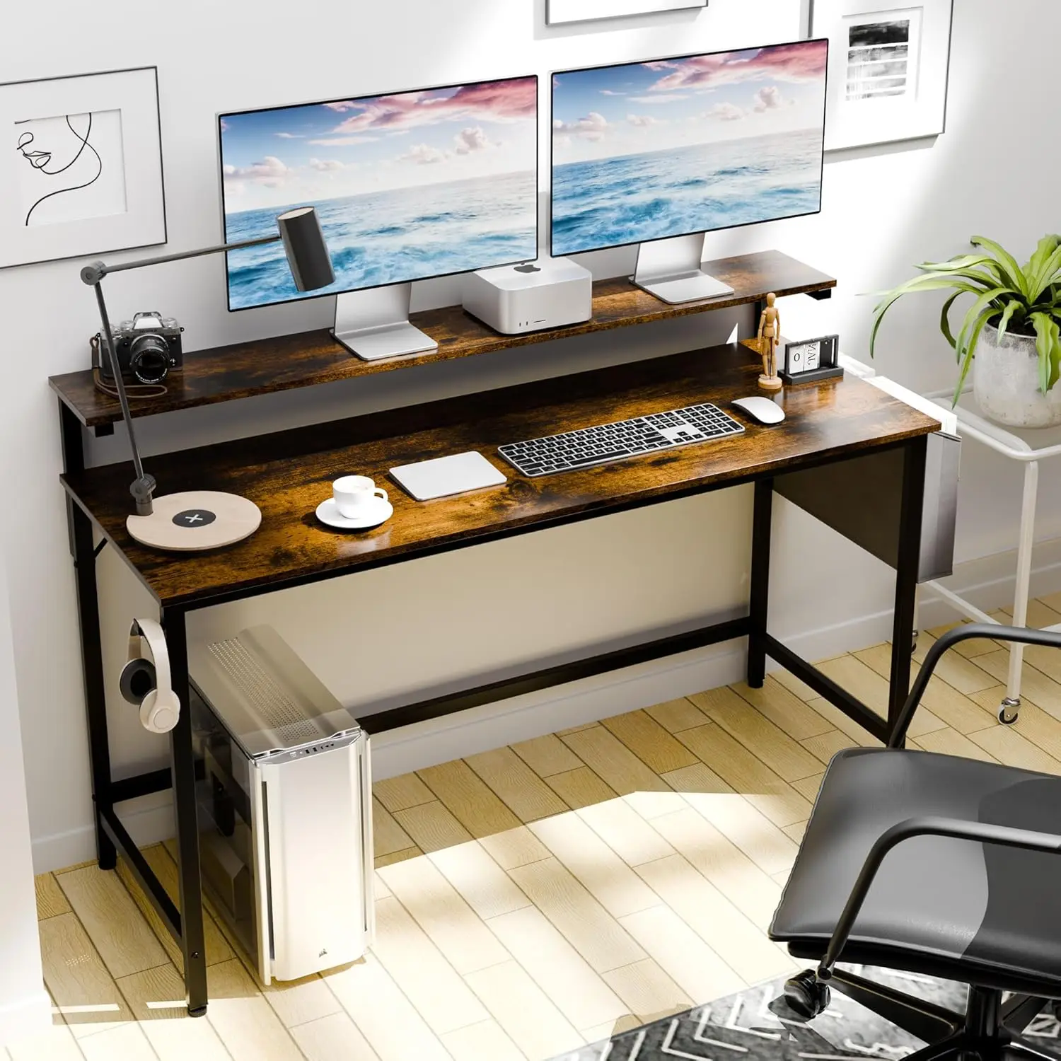 Computer Desk 55 inch Home Office Desks, Writing Gaming Desk with Storage Bag, Large Work Table Student Kids Desk Study Workstat
Computer Desk 55 inch Home Office Desks, Writing Gaming Desk with Storage Bag, Large Work Table Student Kids Desk Study Workstat