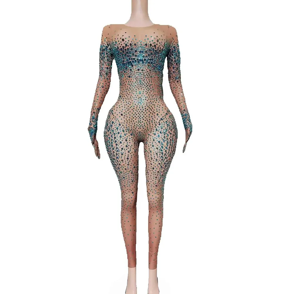 Sparkly Rhinestones Mesh Transparent Gloves Jumpsuit Women Sexy Birthday Party Club Outfit Dancer Show Rompers Stage Wear
Sparkly Rhinestones Mesh Transparent Gloves Jumpsuit Women Sexy Birthday Party Club Outfit Dancer Show Rompers Stage Wear