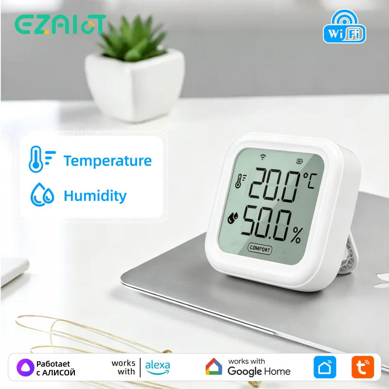 Tuya WiFi Temperature Humidity Meter Smart Digital Sensor APP Remote Monitor Hygrometer Thermometer Support Alexa Google Home
Tuya WiFi Temperature Humidity Meter Smart Digital Sensor APP Remote Monitor Hygrometer Thermometer Support Alexa Google Home