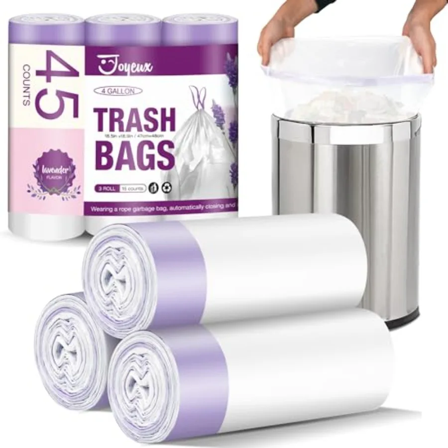 Small Tras Bags 4 Gallon - Drawst Small Garbage Bags, Wite Mini Tras Can Liners Batroom, Bedroom, Office, Faint Scented, 45 Cou
Small Tras Bags 4 Gallon - Drawst Small Garbage Bags, Wite Mini Tras Can Liners Batroom, Bedroom, Office, Faint Scented, 45 Cou