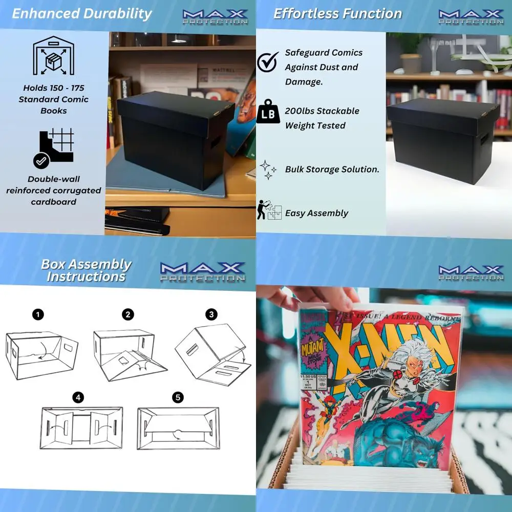 Складные премиальные коробки для хранения комиксов — вместимость 150-175 выпусков, утолщенная конструкция для комиксов эпохи серебра и современных комиксов (набор из
Складные премиальные коробки для хранения комиксов — вместимость 150-175 выпусков, утолщенная конструкция для комиксов эпохи серебра и современных комиксов (набор из