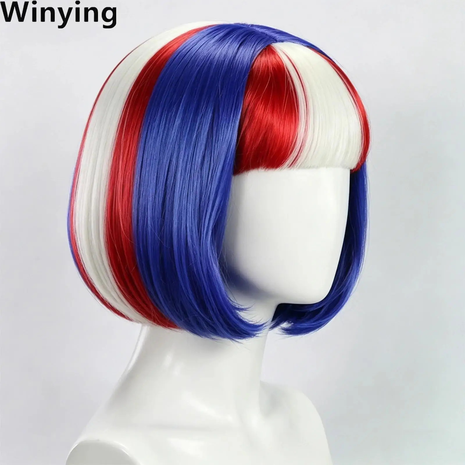 Neat Bang Bob Wig Red White Blue Short Straight Synthetic Hair for Halloween Cosplay Theme Party Role Play Costume Accessory
Neat Bang Bob Wig Red White Blue Short Straight Synthetic Hair for Halloween Cosplay Theme Party Role Play Costume Accessory
