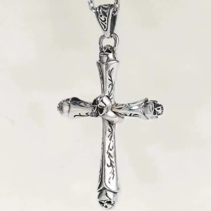NEW S925 Sterling Silver Retro Fashion Baroque Dark Cross Skull Pendant Gift For Men And Women Free Shipping
NEW S925 Sterling Silver Retro Fashion Baroque Dark Cross Skull Pendant Gift For Men And Women Free Shipping