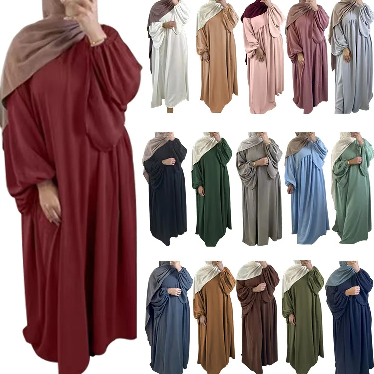 Eid Muslim Solid Color Modest Abaya for Women Islam Bat Sleeve Holiday Dress Ramadan Dubai Turkey Femme Loose Casual Prayer Robe
Eid Muslim Solid Color Modest Abaya for Women Islam Bat Sleeve Holiday Dress Ramadan Dubai Turkey Femme Loose Casual Prayer Robe