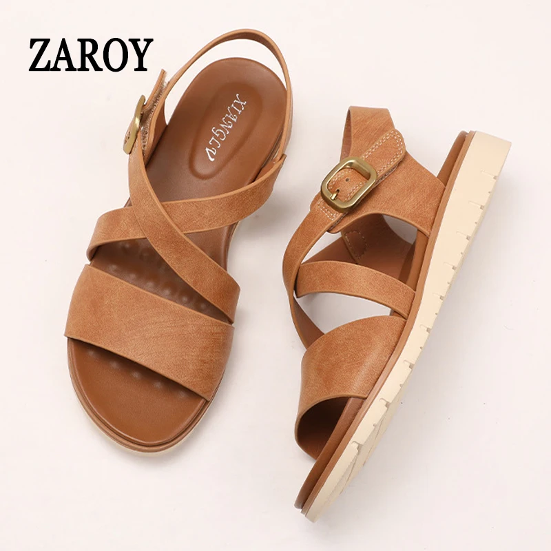 ZAROY Summer Flat Roman Sandals Fashion Outdoor Beach Casual PU Leather Women Shoes Casual Plus Size Footwear Sandalias Mujer
ZAROY Summer Flat Roman Sandals Fashion Outdoor Beach Casual PU Leather Women Shoes Casual Plus Size Footwear Sandalias Mujer