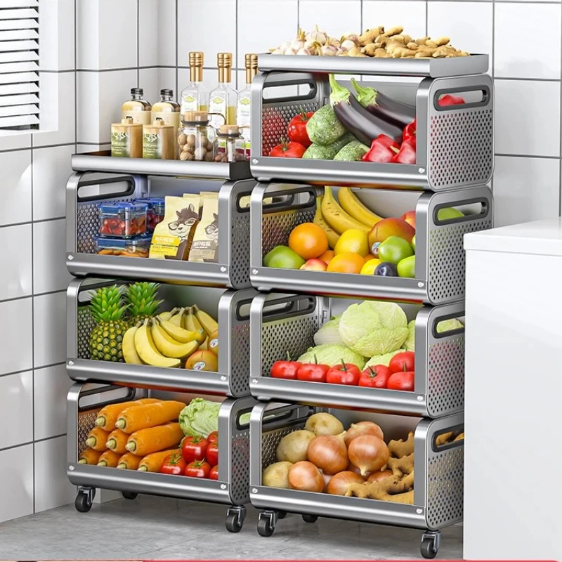 Thickened kitchen vegetable rack floor-to-ceiling multi-layer stainless steel vegetable basket storage rack for fruit
Thickened kitchen vegetable rack floor-to-ceiling multi-layer stainless steel vegetable basket storage rack for fruit