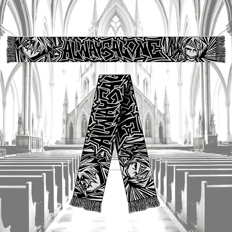 Y2K Gothic graffiti style hip-hop trend jacquard knitted scarf niche design outdoor warm scarf
Y2K Gothic graffiti style hip-hop trend jacquard knitted scarf niche design outdoor warm scarf