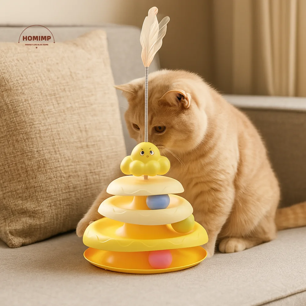 4-Tier Cat Turntable Roller Balls Toys Detachable Interactive Cat Tower Tracks Funny with Feather Stick
4-Tier Cat Turntable Roller Balls Toys Detachable Interactive Cat Tower Tracks Funny with Feather Stick