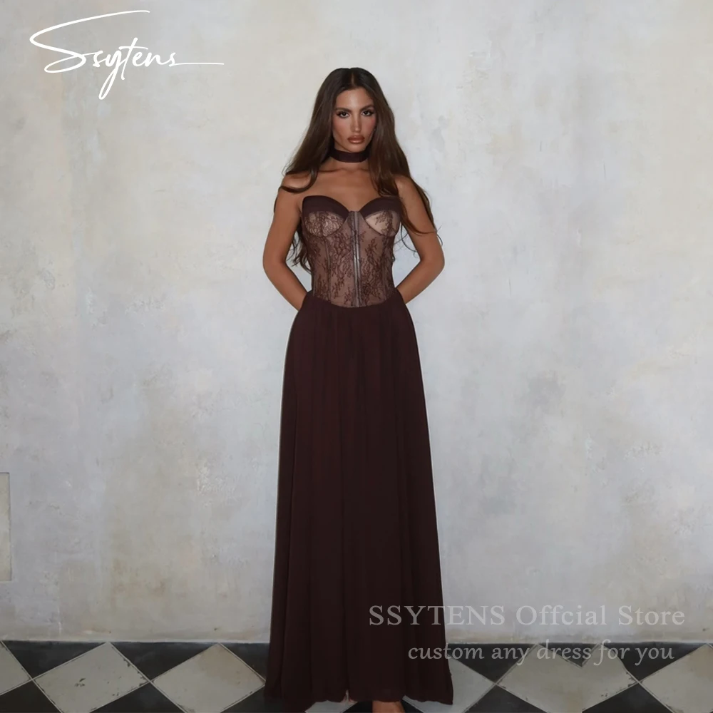 SSYTENS Brown Lace Appliques Evening Dresses Sweetheart Sleeveless A Line Special Occasion Dress Corset Party Dresses Customized
SSYTENS Brown Lace Appliques Evening Dresses Sweetheart Sleeveless A Line Special Occasion Dress Corset Party Dresses Customized