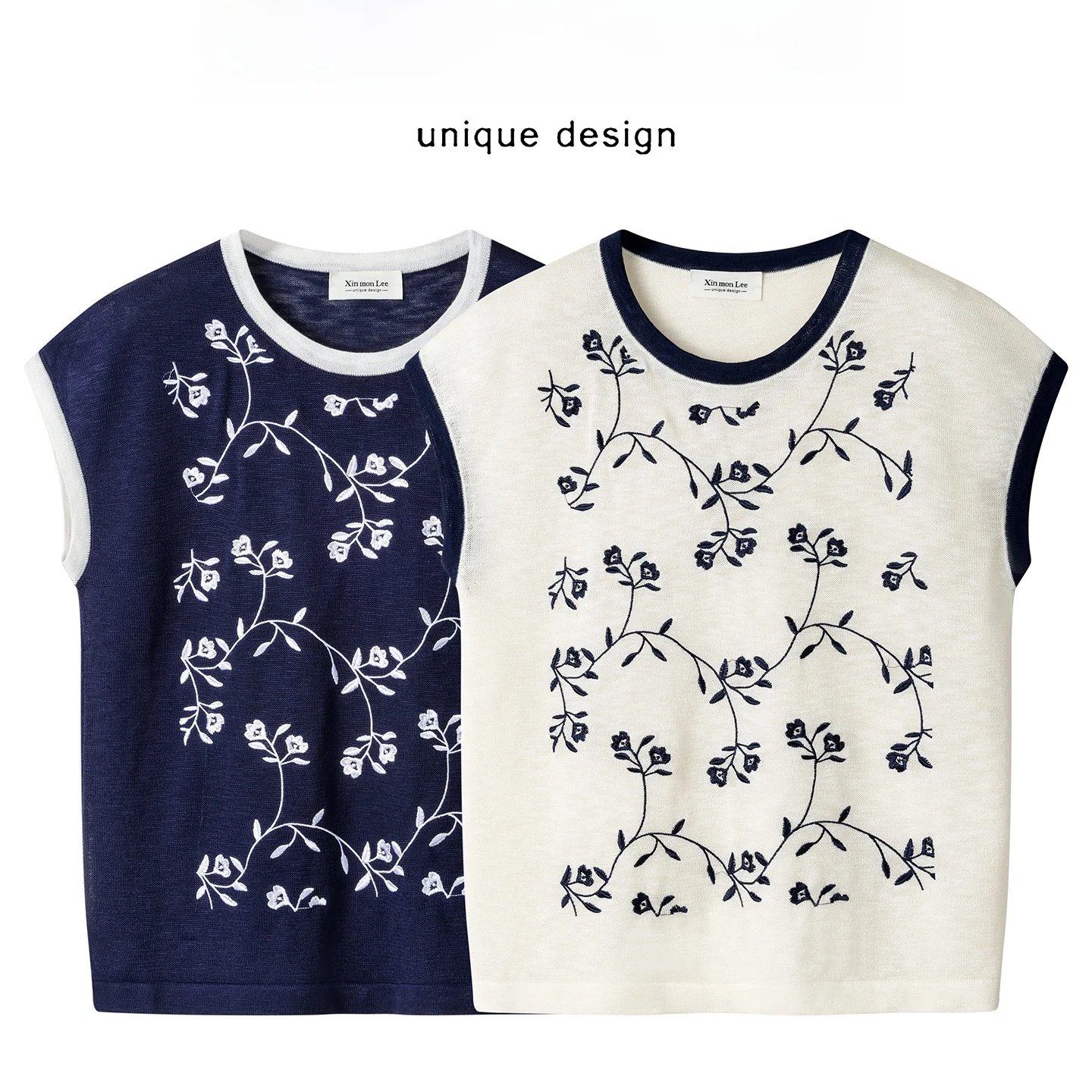 Ort Round Ne Вышитый трикотаж контрастного цвета Летняя корейская утягивающая винтажная универсальная футболка для молодых женщин 
Ort Round Ne Вышитый трикотаж контрастного цвета Летняя корейская утягивающая винтажная универсальная футболка для молодых женщин