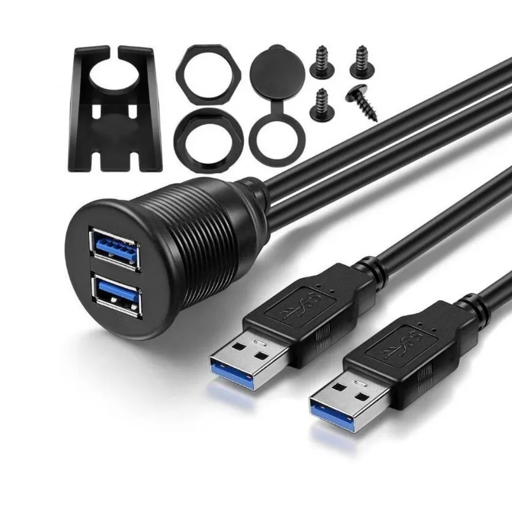 Flush Mount Dual USB 3.0/USB+HDMI-compatible Dock Adapter Dashboard Pan Port Male to Female Extension Cable For Car Motorcycle
Flush Mount Dual USB 3.0/USB+HDMI-compatible Dock Adapter Dashboard Pan Port Male to Female Extension Cable For Car Motorcycle