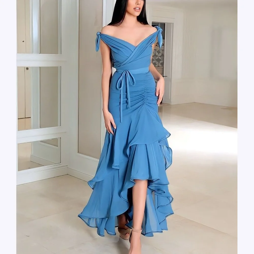 Elegant Chiffon Prom Dresses Ankle Length Tiered Ruffles Mermaid Gown Formal Occasion Evening Dress Luxury 2025 Robe De Soirée
Elegant Chiffon Prom Dresses Ankle Length Tiered Ruffles Mermaid Gown Formal Occasion Evening Dress Luxury 2025 Robe De Soirée