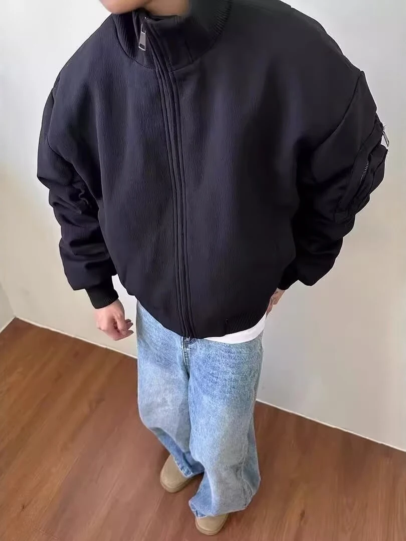 American Sle Pilot Jaet Men's ort Bomber Ball Game irt Haome Stand Collar Workwear Outerwear Polyester Fiber
American Sle Pilot Jaet Men's ort Bomber Ball Game irt Haome Stand Collar Workwear Outerwear Polyester Fiber