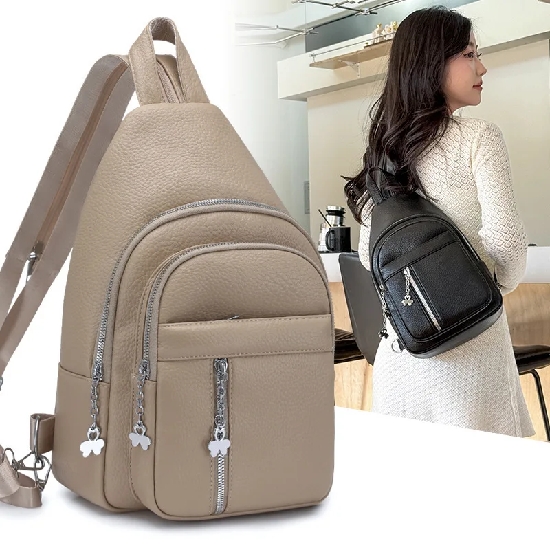 Crossbody Backpack Soft Leather Women's Crossbody Bag Multi-purpose Women's Bag Versatile Small Satchel Premium Breast Bag
Crossbody Backpack Soft Leather Women's Crossbody Bag Multi-purpose Women's Bag Versatile Small Satchel Premium Breast Bag