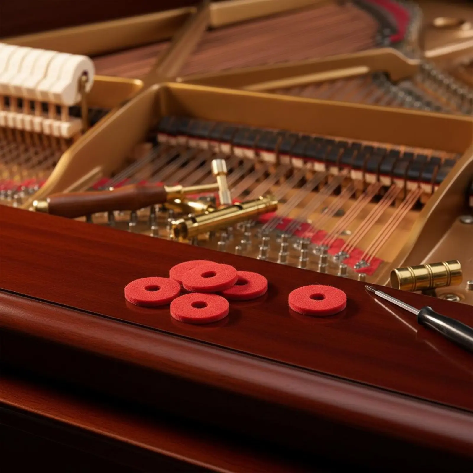 Red Piano Key Washer Small Round Shape Felt Key Pad Washer Music Instrument Part Long Wearing for Technicians
Red Piano Key Washer Small Round Shape Felt Key Pad Washer Music Instrument Part Long Wearing for Technicians