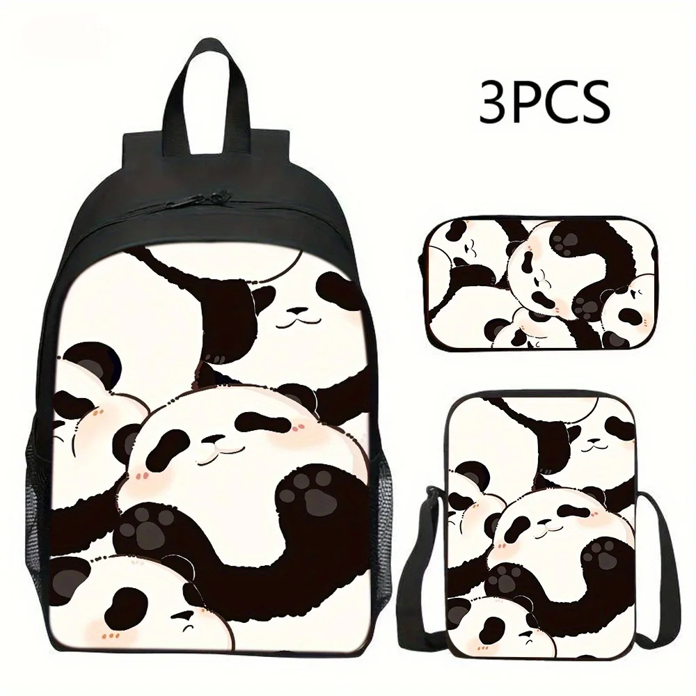 3pcs Cute Panda Backpack Set - Includes 1 Shoulder Bag, 1 Crossbody Bag, 1 Pencil Case - Lightweight, Adjustable Strap, Zipper C
3pcs Cute Panda Backpack Set - Includes 1 Shoulder Bag, 1 Crossbody Bag, 1 Pencil Case - Lightweight, Adjustable Strap, Zipper C