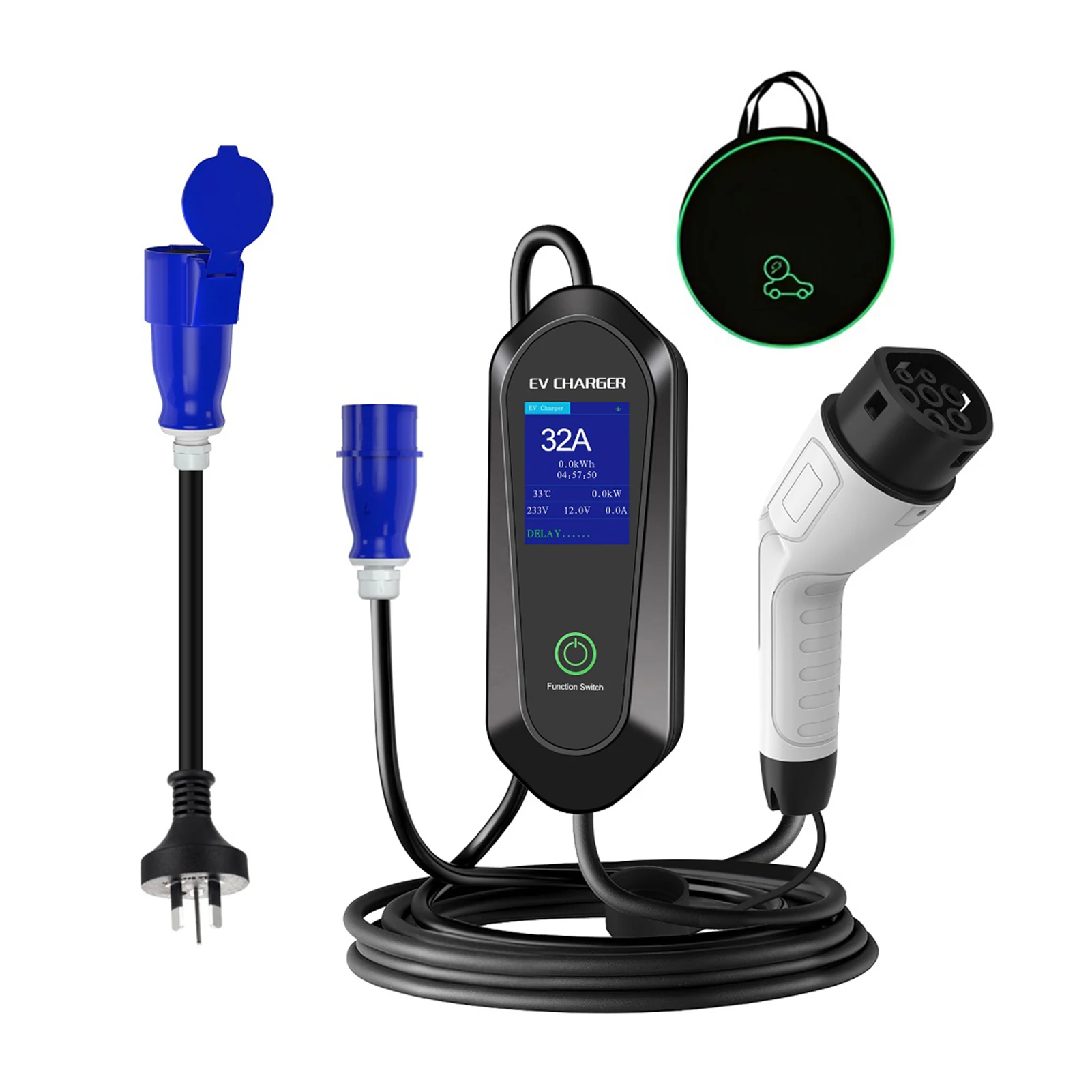 32A 7KW 5M Single-Phase 3PIN Type 2 Charging Cable CEE With LCD Display Portable EV Charger
32A 7KW 5M Single-Phase 3PIN Type 2 Charging Cable CEE With LCD Display Portable EV Charger