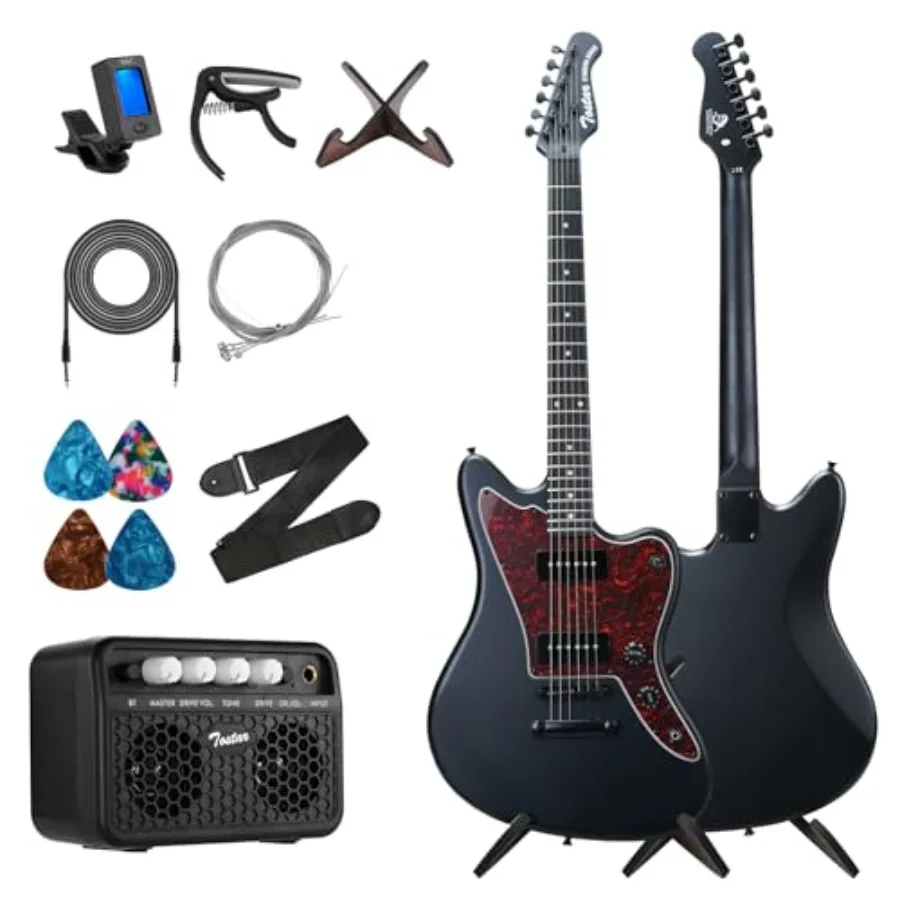 39 Electric Guitar Kit with 10W Amp P90 Pickup Black Matte Finish Tune-O-Matic Bridge Solid Body Electric Guitar for Adults wit
39 Electric Guitar Kit with 10W Amp P90 Pickup Black Matte Finish Tune-O-Matic Bridge Solid Body Electric Guitar for Adults wit