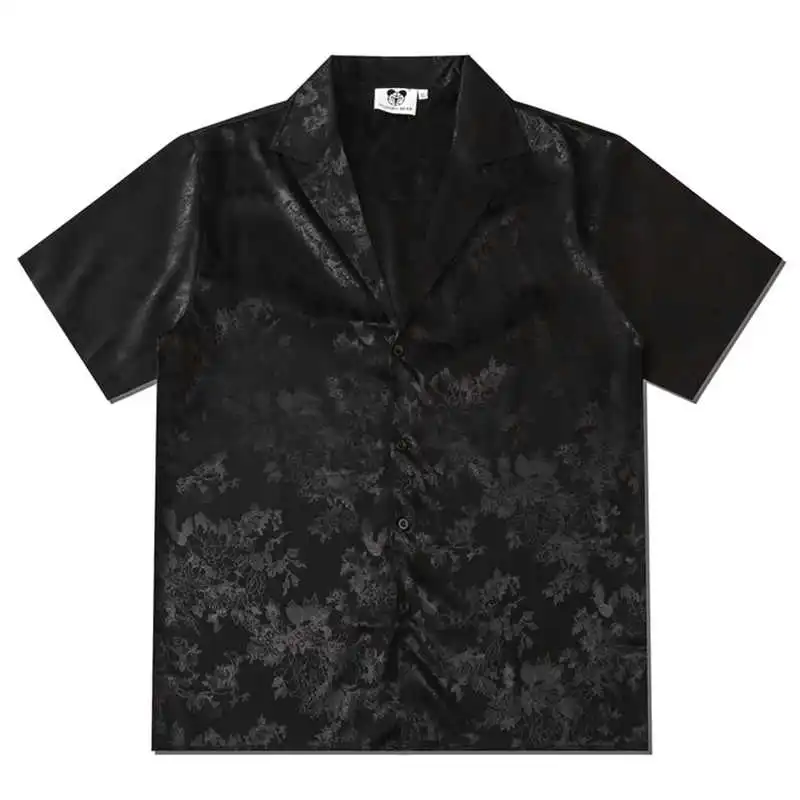 Summer Dark Patterned Trendy Cuban Collar Short Sleeved Shirt Men's Retro V-neck Thin Loose Jacquard Shirt
Summer Dark Patterned Trendy Cuban Collar Short Sleeved Shirt Men's Retro V-neck Thin Loose Jacquard Shirt