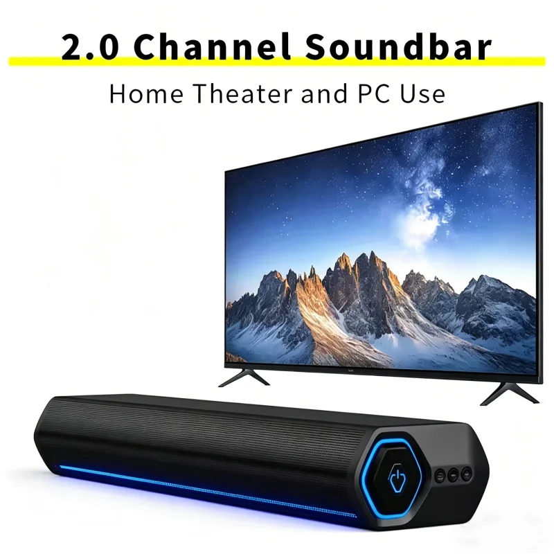 Home Theatre 2.0 Channel TV Computer Gaming Soundbar for Wired/Wireless Dual Mode Sound System With Optical USB AUX ARC SUB Out
Home Theatre 2.0 Channel TV Computer Gaming Soundbar for Wired/Wireless Dual Mode Sound System With Optical USB AUX ARC SUB Out