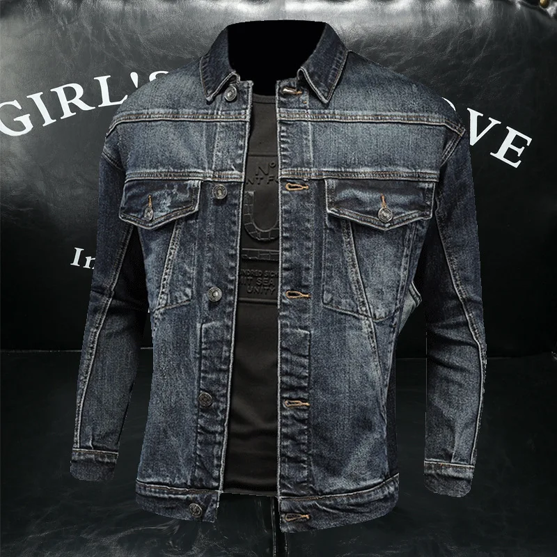 Jacket Men's European Denim Style Spring and Autumn Multi-pocket Line Sense Lapel Small All-matching Coat Men
Jacket Men's European Denim Style Spring and Autumn Multi-pocket Line Sense Lapel Small All-matching Coat Men
