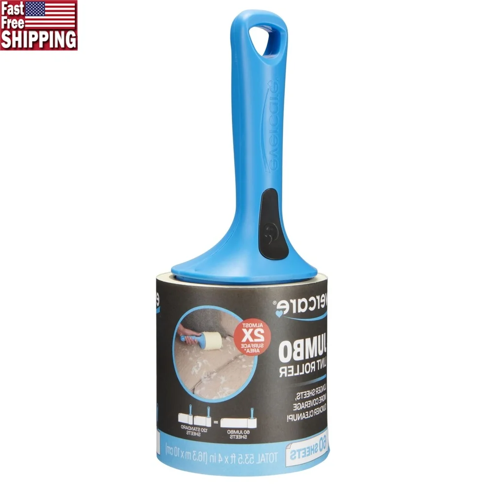 Jumbo Lint Roller 60-слойные суперлипкие клейкие листы Быстрая очистка шерсти домашних животных Lint Fuzz Удобная ручка Легкий дизайн отрыва 
Jumbo Lint Roller 60-слойные суперлипкие клейкие листы Быстрая очистка шерсти домашних животных Lint Fuzz Удобная ручка Легкий дизайн отрыва