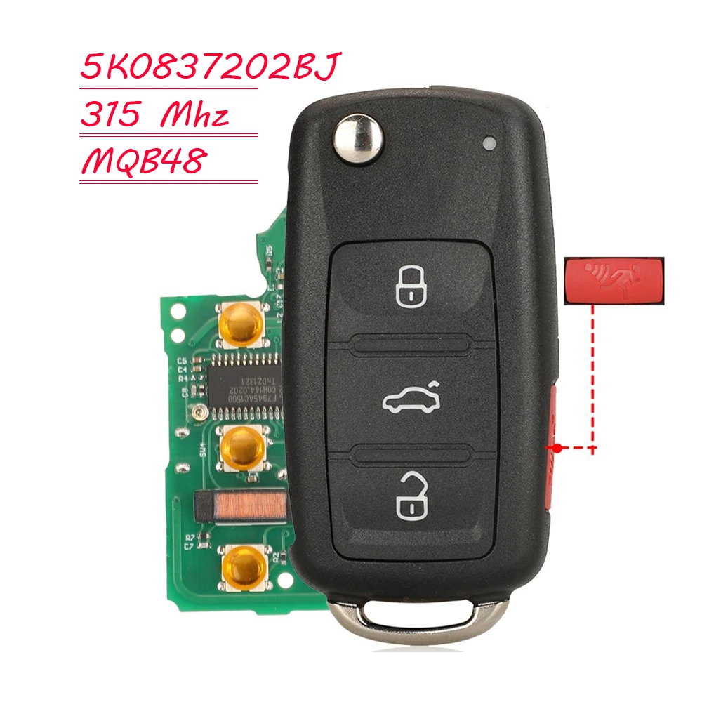 jingyuqin New Remote Car Key 5K0837202BJ 315MHz MQB48 For VW/VOLKSWAGEN Pasajeros 2018 Keyless Go 4Buttons
jingyuqin New Remote Car Key 5K0837202BJ 315MHz MQB48 For VW/VOLKSWAGEN Pasajeros 2018 Keyless Go 4Buttons
