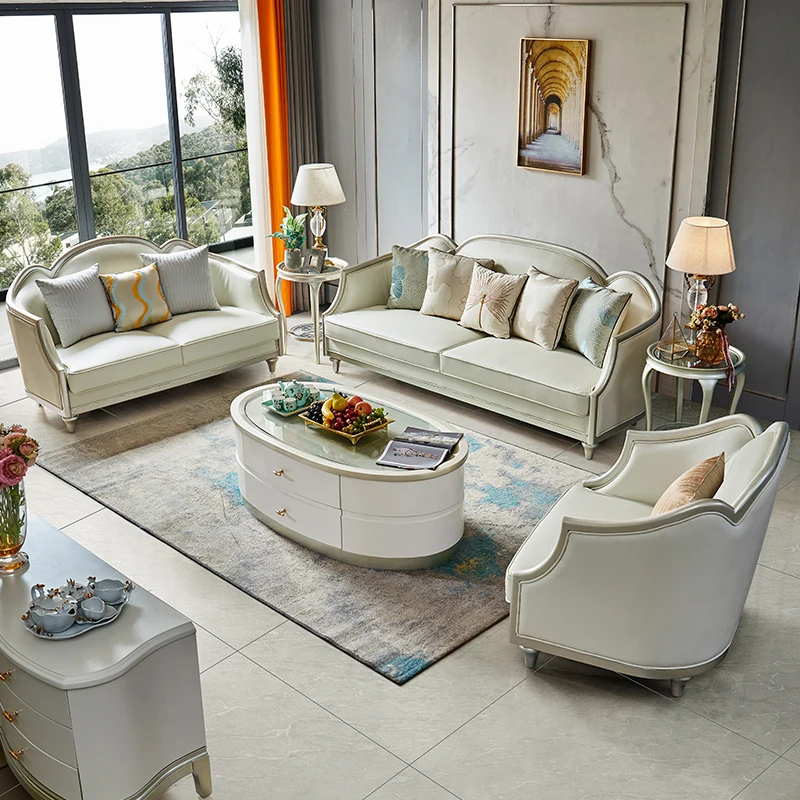 American sofa leather combination light luxury solid wood sofa size family living room modern simple furniture combination
American sofa leather combination light luxury solid wood sofa size family living room modern simple furniture combination