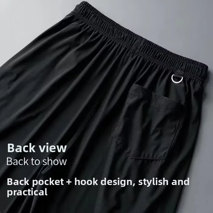 Summer Thin Ice Silk Casual Pants Men's Loose Straight Leg Sport Long Trousers Qui Dry Workwear Faionable Youth Sle
Summer Thin Ice Silk Casual Pants Men's Loose Straight Leg Sport Long Trousers Qui Dry Workwear Faionable Youth Sle