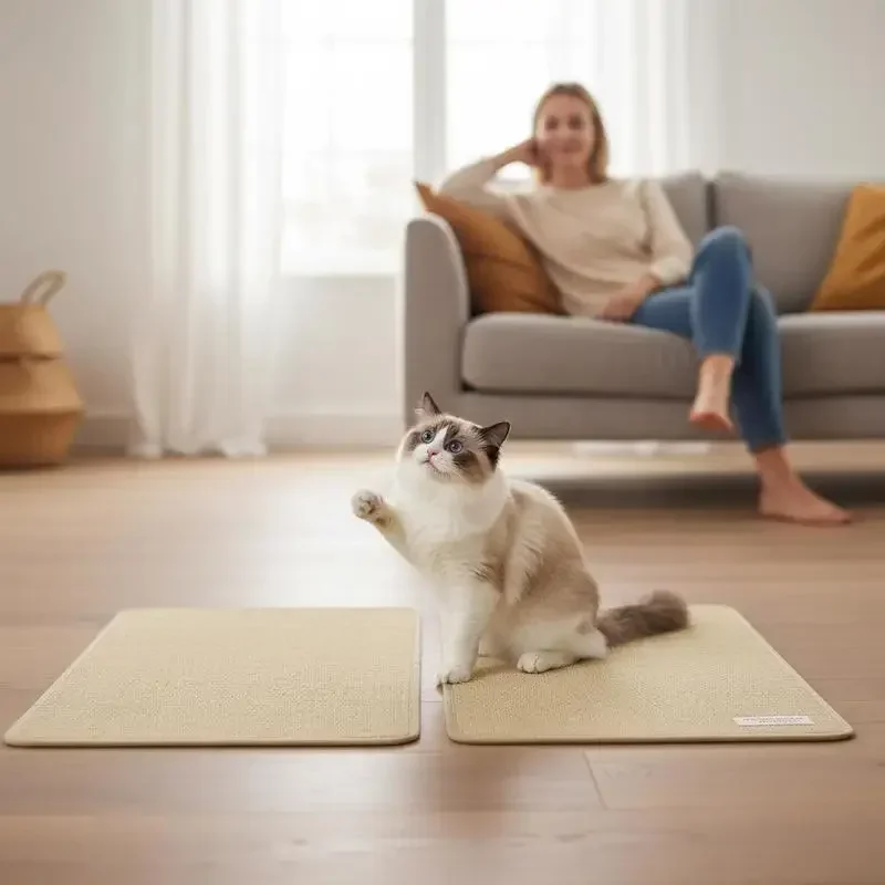 2 Piece Cat Scratcher Mat Set 32 x 20 Inch Natural Sisal Pads
2 Piece Cat Scratcher Mat Set 32 x 20 Inch Natural Sisal Pads