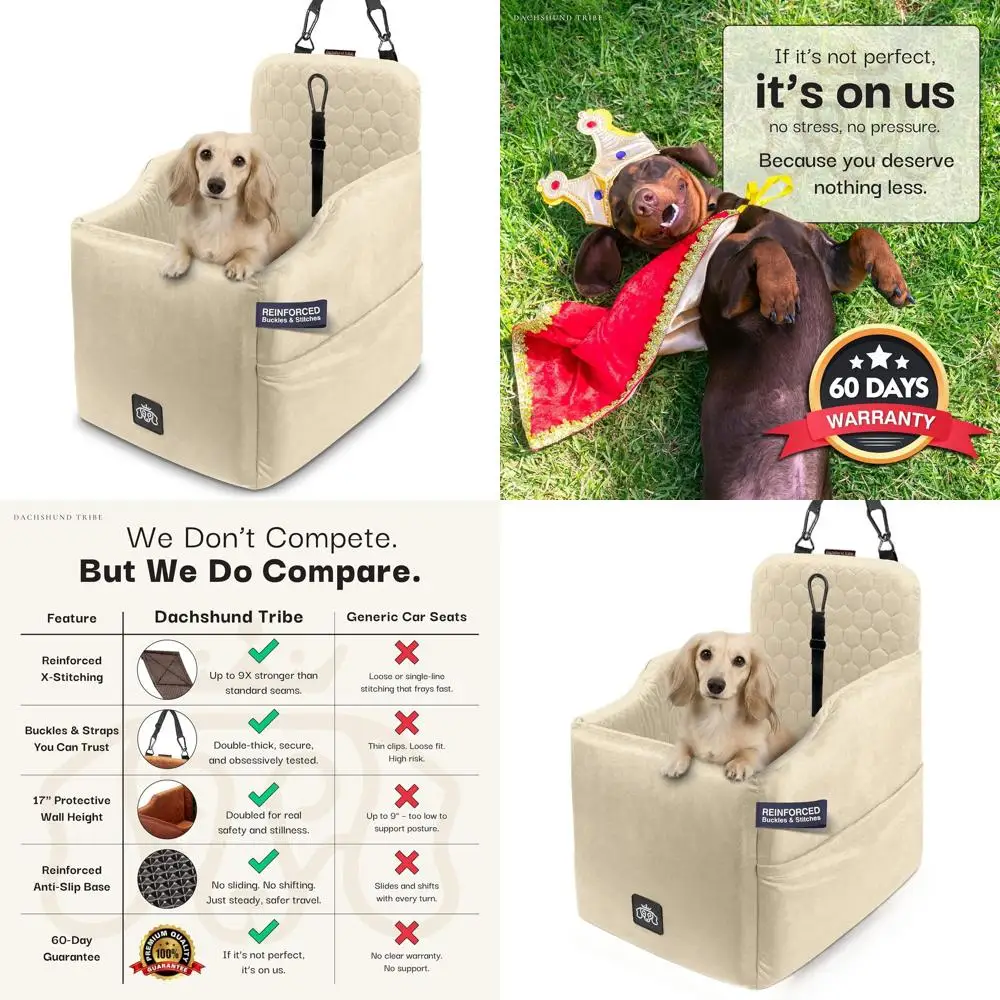 Pet Car Seat Cover - Washable, Scratch & Water Resistant, Adjustable, Non-Slip for Small Dogs (Cream, Small/Medium)
Pet Car Seat Cover - Washable, Scratch & Water Resistant, Adjustable, Non-Slip for Small Dogs (Cream, Small/Medium)