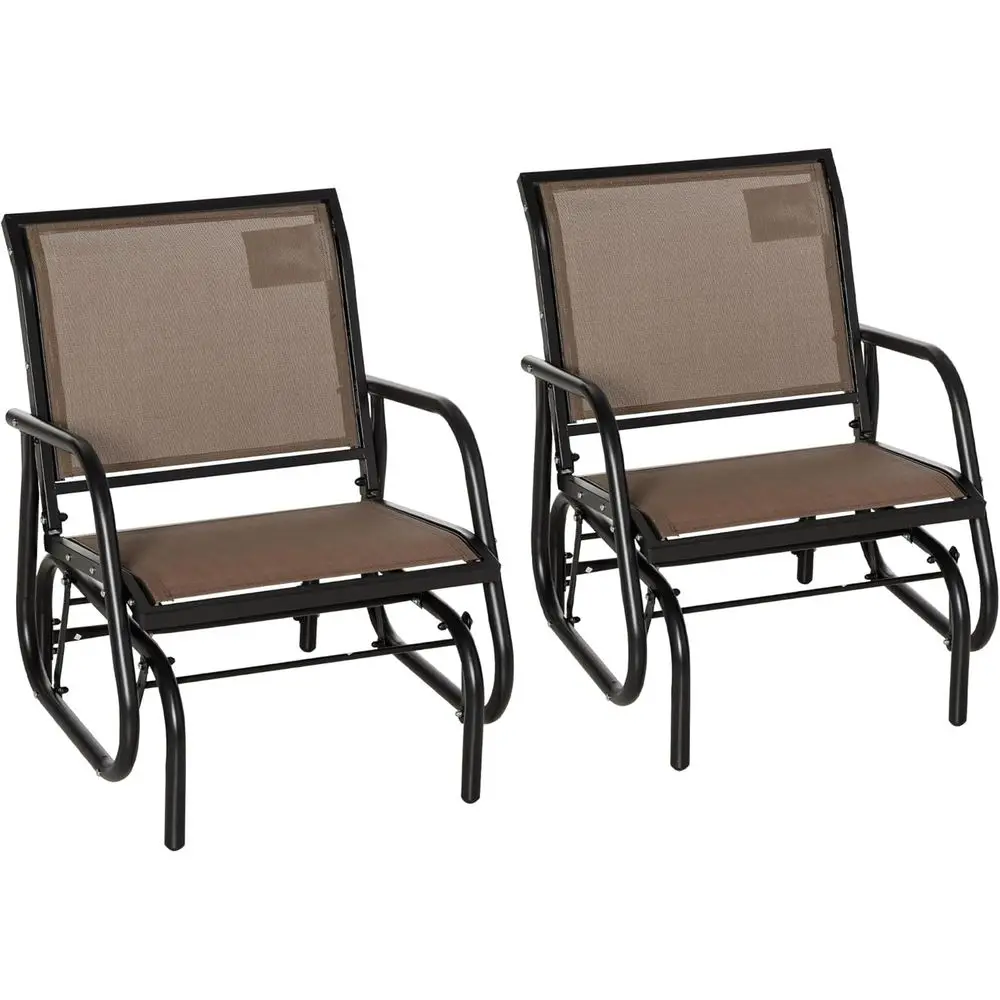 2-Piece Metal Swing Glider Set with Mesh Fabric for Outdoor Spaces in Brown
2-Piece Metal Swing Glider Set with Mesh Fabric for Outdoor Spaces in Brown
