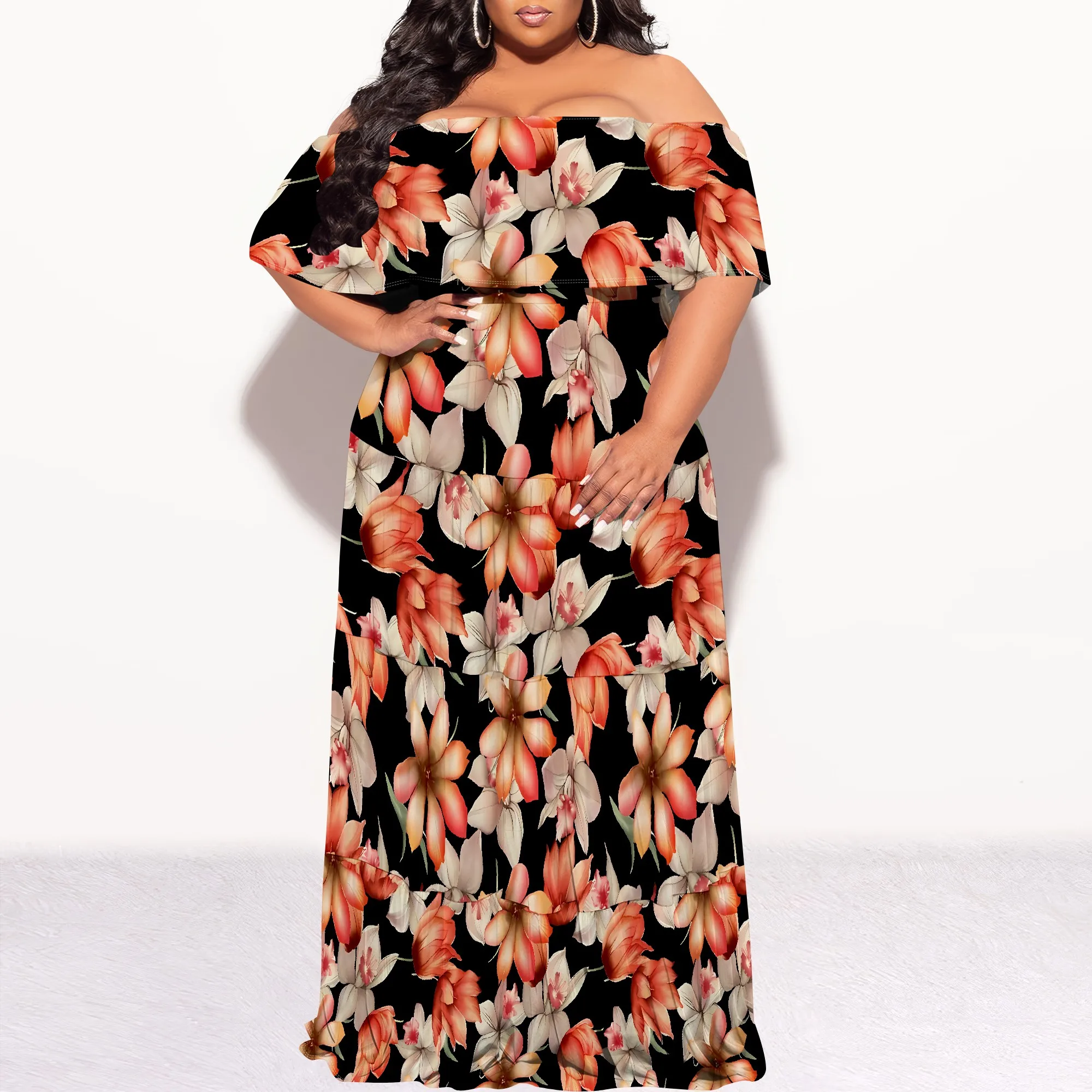 Plus Size Off Shoulder Floral Maxi Dress Women Summer Boho Beach Party Long Dress Elegant Sundress
Plus Size Off Shoulder Floral Maxi Dress Women Summer Boho Beach Party Long Dress Elegant Sundress