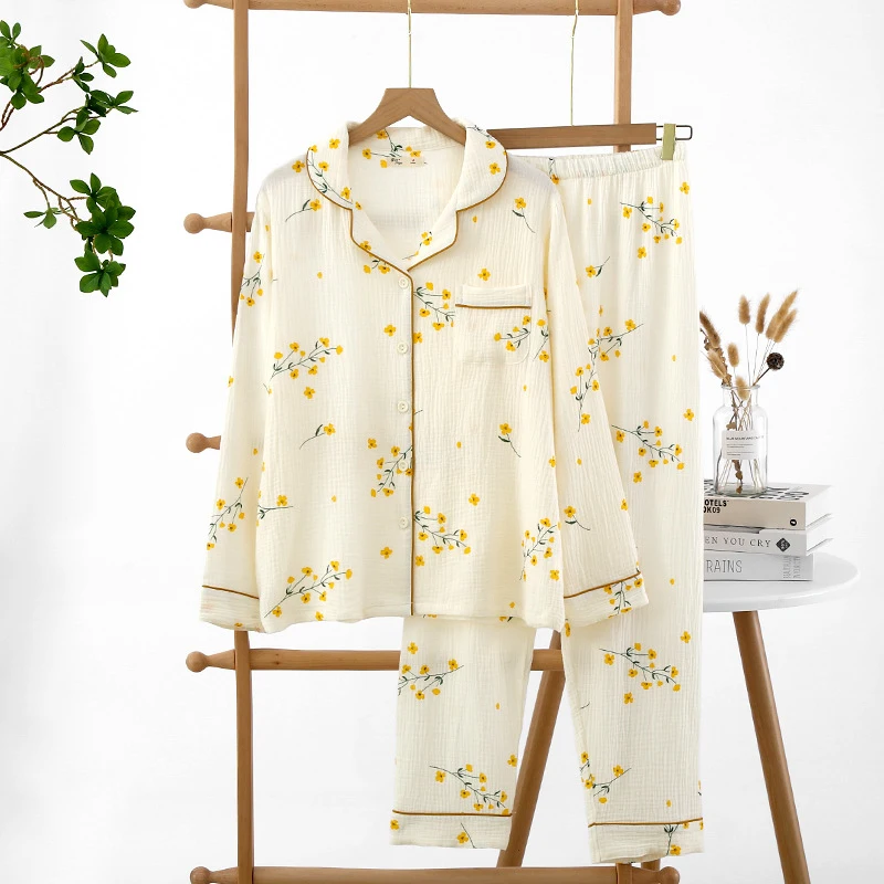 2pcs Women's Pajama Set Casual Floral Style 100% Bubble Cotton & Cotton Gauze Daisy Print Long Length Soft Loose Loungewear For
2pcs Women's Pajama Set Casual Floral Style 100% Bubble Cotton & Cotton Gauze Daisy Print Long Length Soft Loose Loungewear For