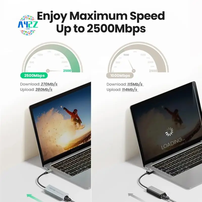 A42Z-2500Mbps USB Network Adapter Ethernet Adapter 2.5Gbps Gigabit Lan USB C To RJ45 Network Card For Laptop Windows
A42Z-2500Mbps USB Network Adapter Ethernet Adapter 2.5Gbps Gigabit Lan USB C To RJ45 Network Card For Laptop Windows