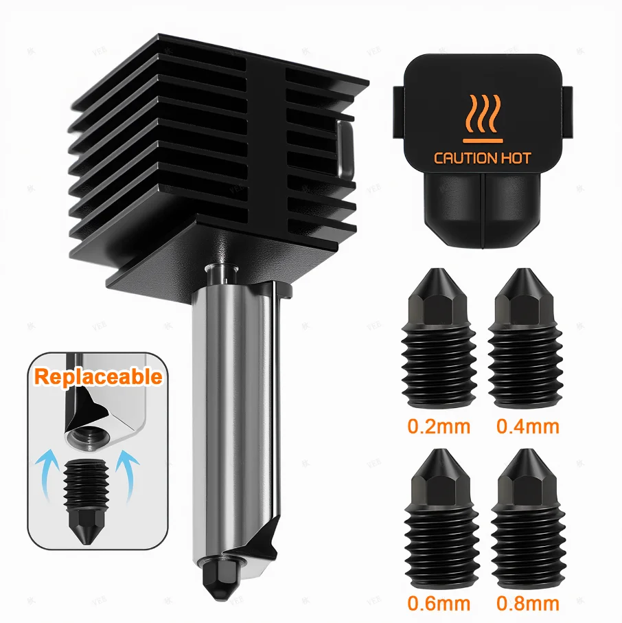 4 шт. для A1/A1 Mini - комплект Quick Hotend с соплами из закаленной стали 0,2/0,4/0,6/0,8 мм 
4 шт. для A1/A1 Mini - комплект Quick Hotend с соплами из закаленной стали 0,2/0,4/0,6/0,8 мм
