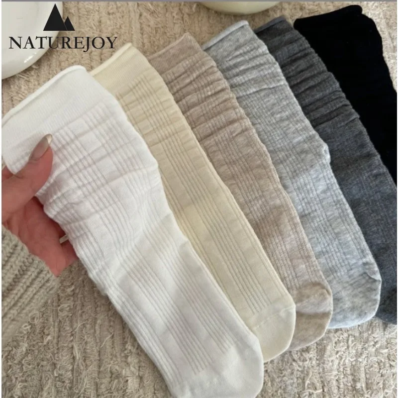 Spring Summer Stacked Socks Cotton Mesh Thin White Socks Anti-slip Harajuku Boneless Japanese Style Mid-calf Kawaii Socks Women
Spring Summer Stacked Socks Cotton Mesh Thin White Socks Anti-slip Harajuku Boneless Japanese Style Mid-calf Kawaii Socks Women